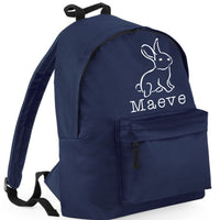 Sac à dos lapin illustré personnalisé et nom 