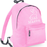 Sac à dos lapin illustré personnalisé et nom 