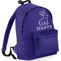 Sac à dos lapin illustré personnalisé et nom 
