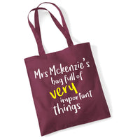 Sac personnalisé plein de choses très importantes 