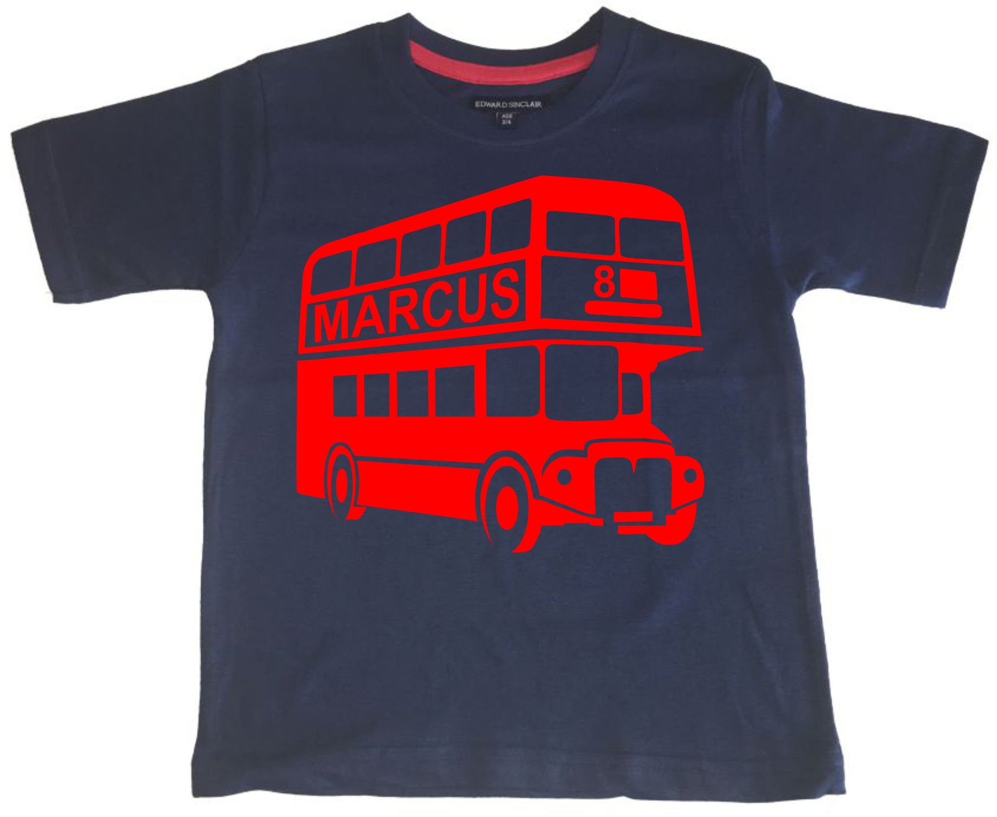 Personalised Classic Bus with Name and Number' Children's T-Shirt