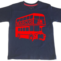 T-shirt Enfant "Autobus classique personnalisé avec nom et numéro" 