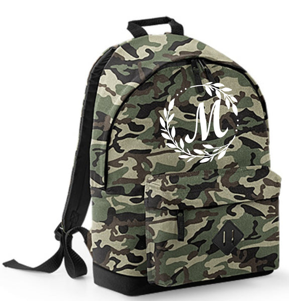 Personalised Initial in Wreath Backpack