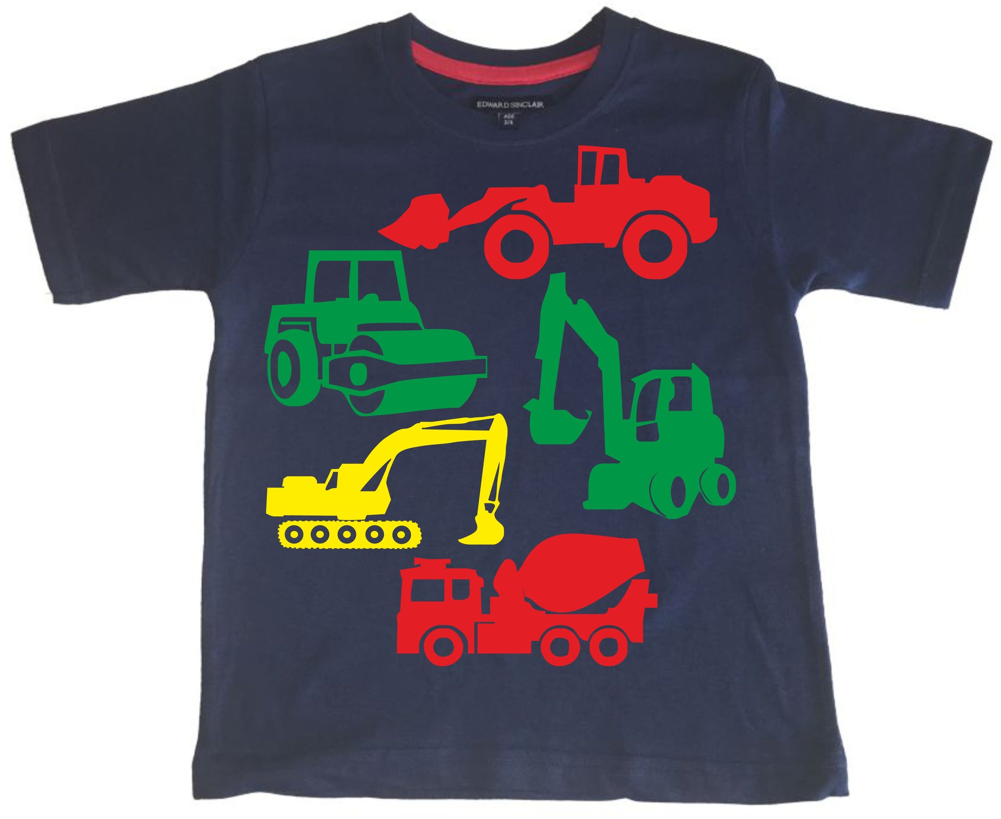T-shirt bleu marine Construction pour enfants 