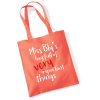 Sac personnalisé plein de choses très importantes 