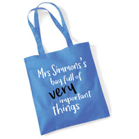 Sac personnalisé plein de choses très importantes 