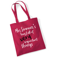Sac personnalisé plein de choses très importantes 