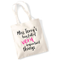 Sac personnalisé plein de choses très importantes 