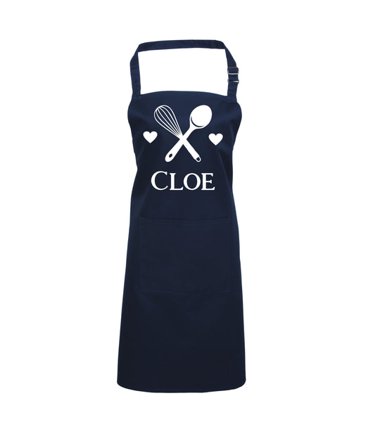 Personalised Crossed Spoon & Whisk Apron