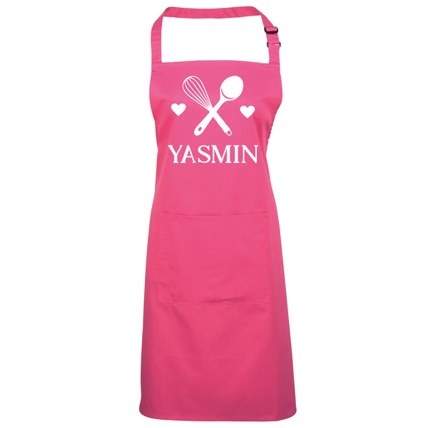 Personalised Crossed Spoon & Whisk Apron