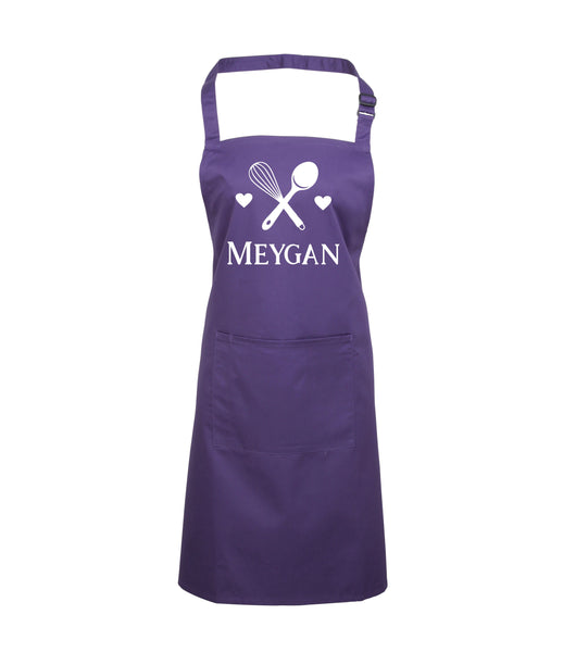 Personalised Crossed Spoon & Whisk Apron
