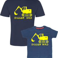 Ensemble T-shirt Digger Dad et Digger Mad 