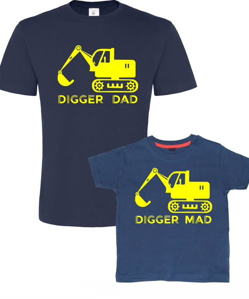 Digger Dad and Digger Mad T-Shirt Set