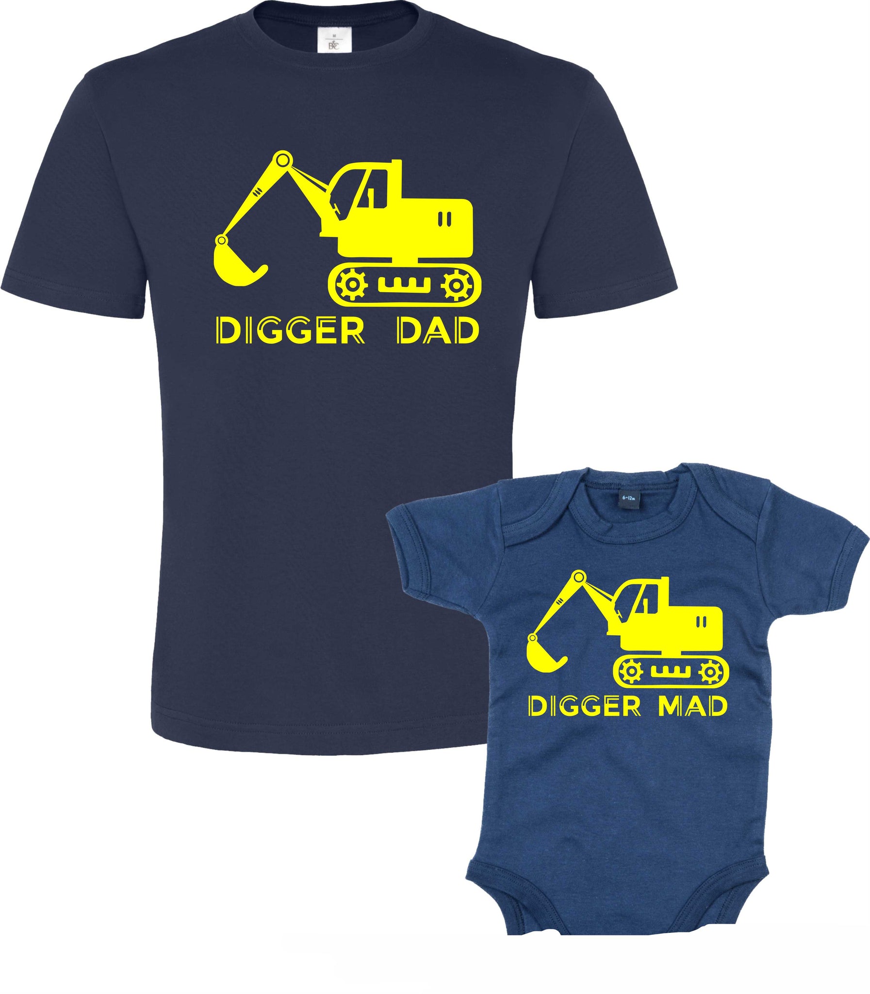 Digger Dad And Digger Mad T-Shirt and Baby Bodysuit Set