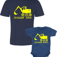 Ensemble t-shirt et body pour bébé Digger Dad et Digger Mad 