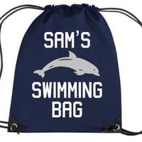 Personalised Dolphin Swimming Drawstring Bag