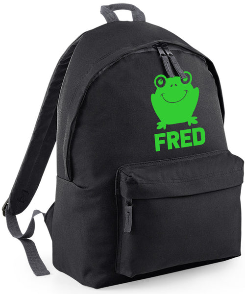 Personalised Frog Backpack with Green Print