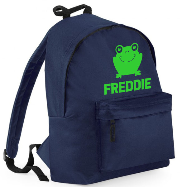 Personalised Frog Backpack with Green Print