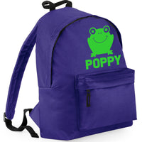 Personalised Frog Backpack with Green Print