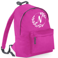 Personalised Initial in Wreath Backpack