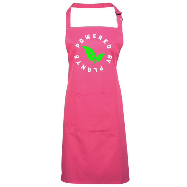 Powered By Plants Apron with White and Green Print