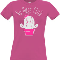 No Hugs Club Fitted Ladies T Shirt