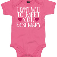 Personalised 'I Can't Wait To Meet You' with heart Baby Bodysuit