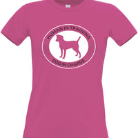 Human in Training, Dog in Charge Women's Fitted T-Shirt