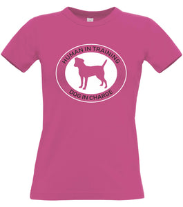 Human in Training, Dog in Charge Women's Fitted T-Shirt