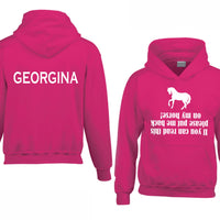 Personalised If you Can Read This Horsey Hoodie with Name on the Back