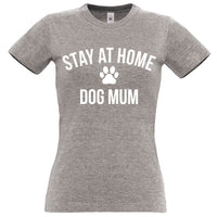 Women's Fitted T-Shirt 'Stay at Home Dog Mum'