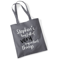 Sac personnalisé plein de choses très importantes 