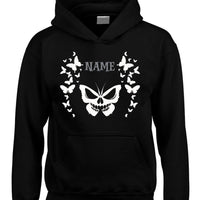 Sweat à capuche PERSONALIZED BUTTERFLY DESIGN avec imprimé blanc / noir et gris / rouge 