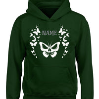 Sweat à capuche PERSONALIZED BUTTERFLY DESIGN avec imprimé blanc / noir et gris / rouge 