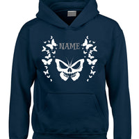 Sweat à capuche PERSONALIZED BUTTERFLY DESIGN avec imprimé blanc / noir et gris / rouge 