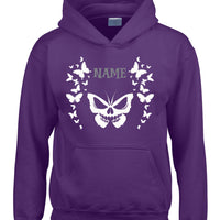 Sweat à capuche PERSONALIZED BUTTERFLY DESIGN avec imprimé blanc / noir et gris / rouge 