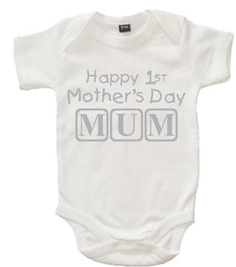Happy 1st Mother's Day Baby Bodysuit