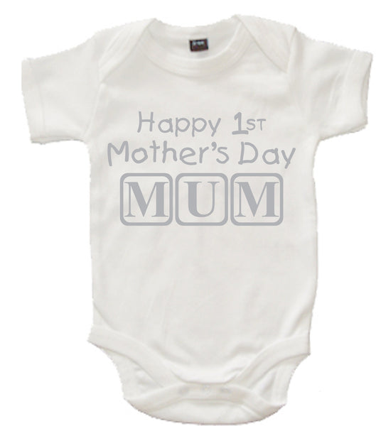 Happy 1st Mother's Day Baby Bodysuit