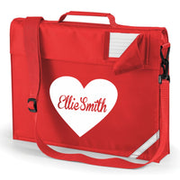 Personalised Heart with Name Bookbag with Straps