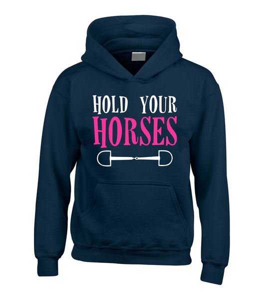 Sweat à capuche Hold Your Horses avec imprimé blanc et rose/noir 