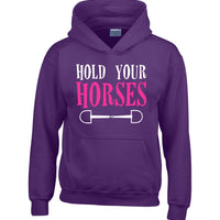 Sweat à capuche Hold Your Horses avec imprimé blanc et rose/noir 