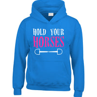 Sweat à capuche Hold Your Horses avec imprimé blanc et rose/noir 