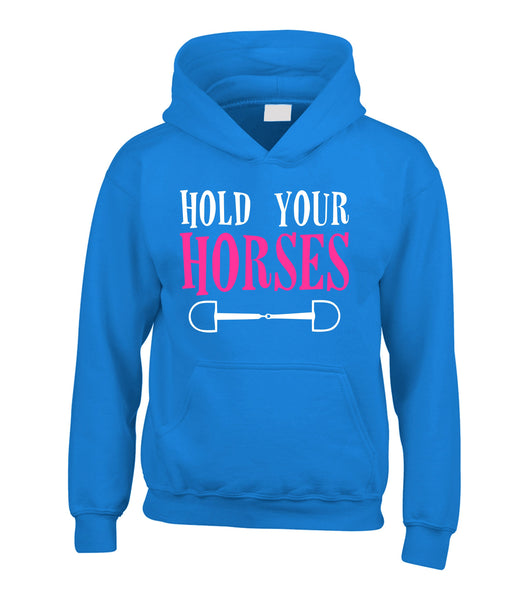 Sweat à capuche Hold Your Horses avec imprimé blanc et rose/noir 