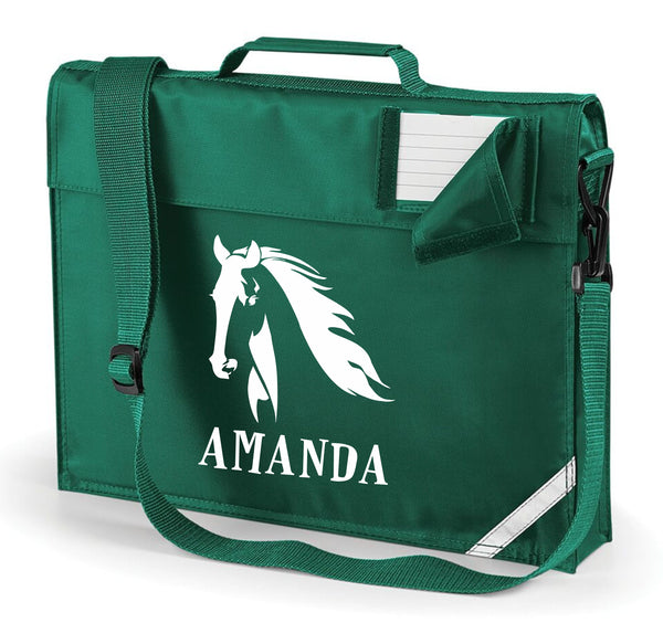 Tête de cheval personnalisée avec nom Bookbag 