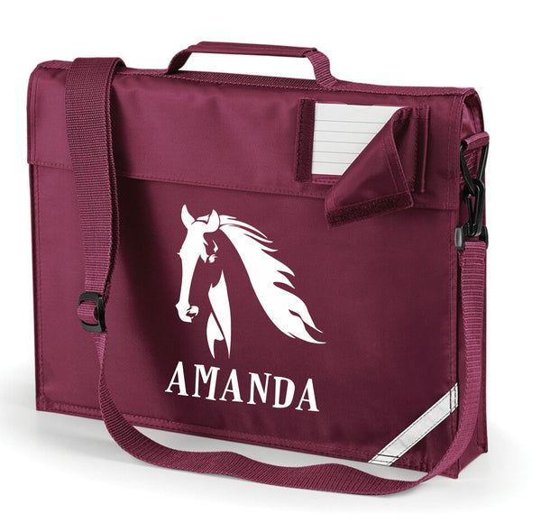 Tête de cheval personnalisée avec nom Bookbag 