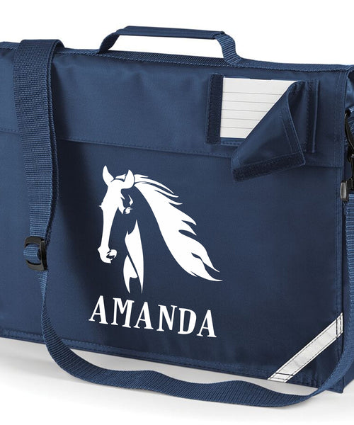 Personalised Horse Head with Name Bookbag