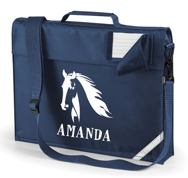 Tête de cheval personnalisée avec nom Bookbag 