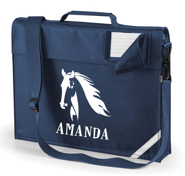 Personalised Horse Head with Name Bookbag