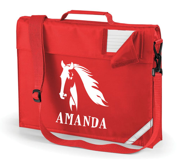 Tête de cheval personnalisée avec nom Bookbag 