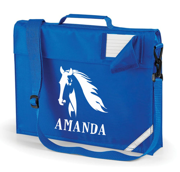 Tête de cheval personnalisée avec nom Bookbag 